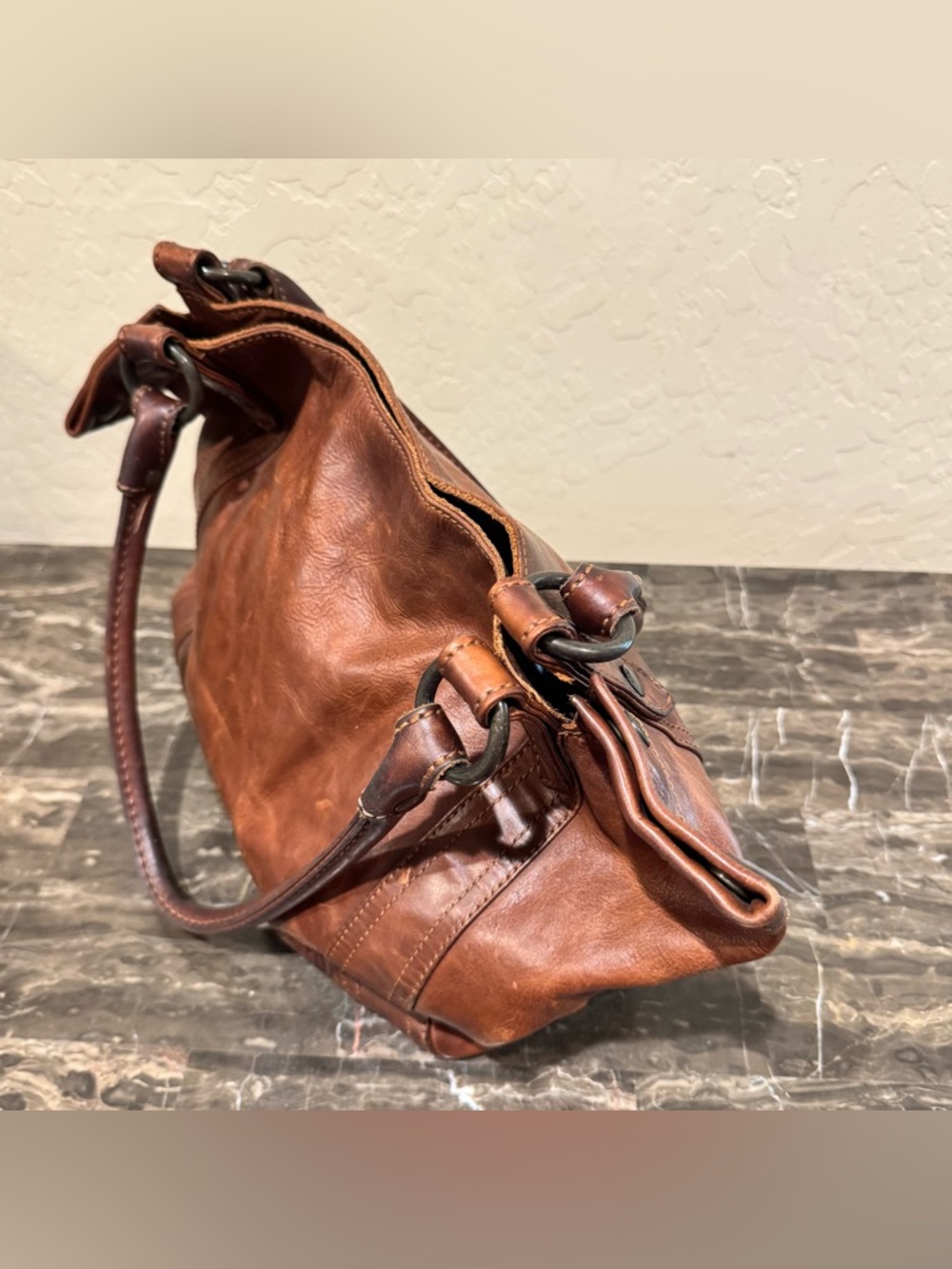 Frye Melissa Brown Leather Tote Bag - Picture 11 of 14